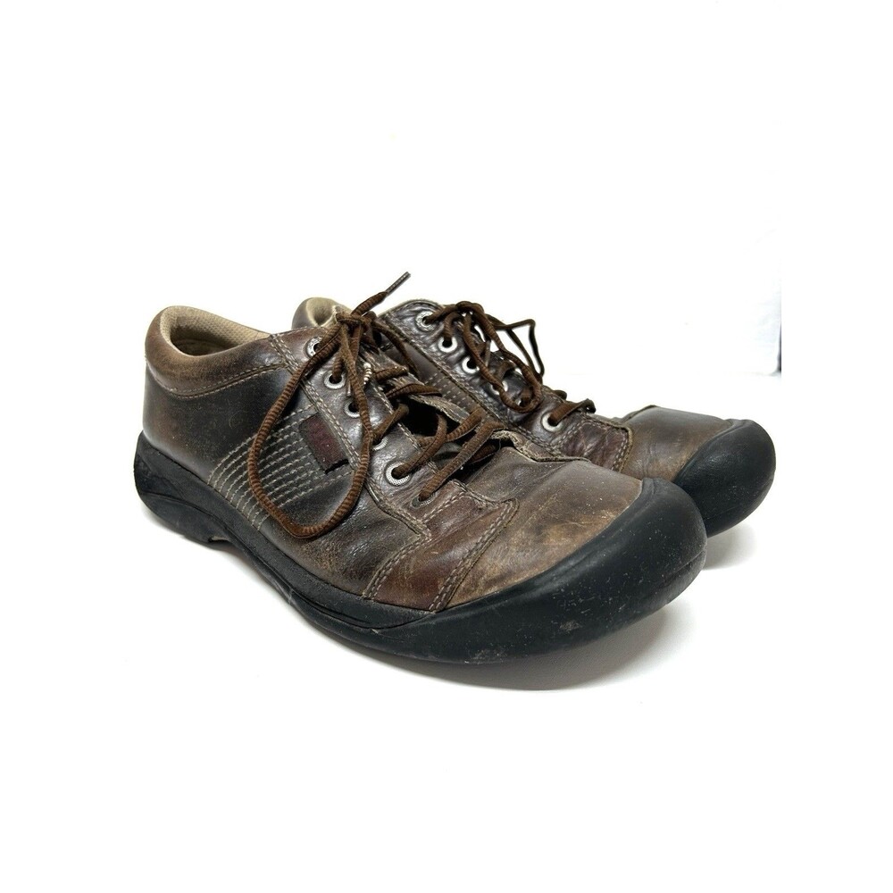 KEEN Austin Oxford Sneakers 11.5 Brown Leather Walking Shoes Casual Outdoor Gorp